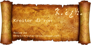 Kreiter Áron névjegykártya