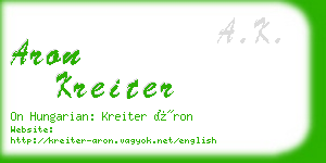 aron kreiter business card